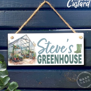 Personalised Greenhouse Sign | Garden Sign | Gifts For Grandad | Grandma Gifts | Greenhouse Sign | Greenhouse Gardener Gift | Shed Sign