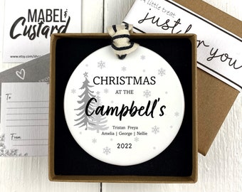 Family Name Christmas Bauble | Personalised Family Bauble | Personalised Tree Decoration | Family Surname Gift | New Home Gift