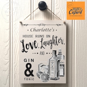Personalised GIN SIGN | Best friends fun gift | Garden bar | Pub drinks hanging sign