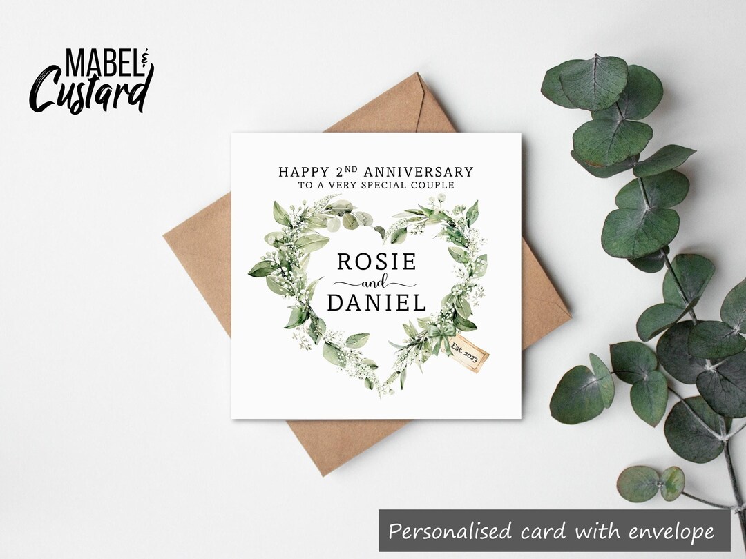 Personalized 2nd Anniversary Ornament With Happy 2nd Anniversary Tag, Second Anniversary, Wedding Gift, Christmas Gift, Cotton Gift For Him