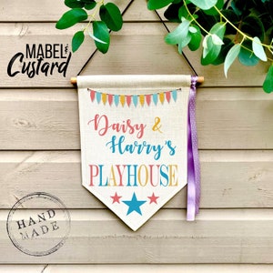 PERSONALISED kids playhouse sign /hanging playhouse door sign/ spiel Haus / playroom signs //