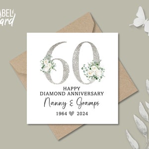 personalised diamond wedding anniversary card