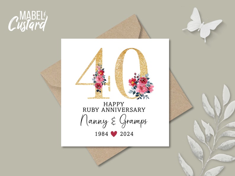 ruby wedding anniversary card