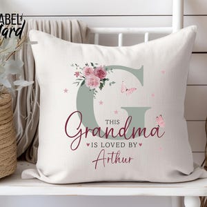 Personalised Grandma Cushion | Nanny Birthday Gift | New Nanny Gift | Nanny Christmas Gift | Gift From Grandchildren | Grandma Gift