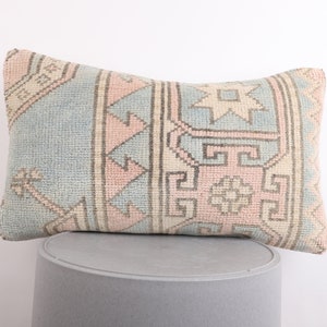 Ethnic Kilim Pillow, 12x20 Pillow Cover, Turkish Kilim Pillow, Decorative Pillow, Handmade Lumbar Pillow, Vintaage Cushion, Sofa Pillow