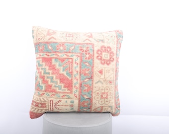 Vintage Kilim Pillow, 18x18 Pillow Case, Turkish Kilim Pillow, Decorative Throw Pillow, Home Decor, Turkey Pillow, Boho Pillow, Couch Pillow