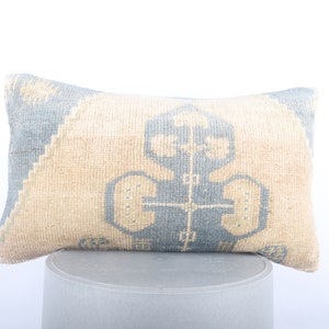 Handwoven Lumbar Pillow, Turkish Kilim Pillow, 12x20 Pillow Case, Home Decor, Tribal Pillow, Couch Accent Pillow, Vintage Cushion