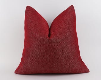 Red and White Pillowcase: Thick Chenille Cover