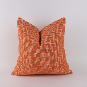 Orange and White Pillowcase: Geometric Pillow Cover