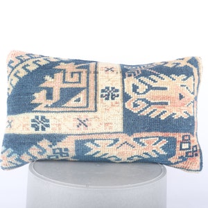 Bohemian Kilim Pillow, Lumbar Pillow, 12x20 Pillow Cover, Handmade Kilim Lumbar, Sofa Aztec Pillow, Cushio Cover, Turkey Pillow, Boho Pillow