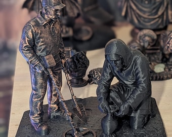 Metal Detecting Diorama STL | Roman Hoard Scene, Treasure Hunter Sculpture (Digital Download)