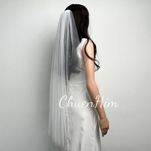 White Bridal Veil,Veil With Rhinestones,Glam Wedding Veil,Fingertip Veil,Cathedral Veil,Soft Tulle Veil,Premium Veil,Custom Veil,Ivory Veil,