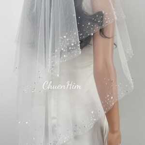 Ivory Bridal Veil,Blush Wedding Veil,Blusher Cathedral Veil,Veil With Comb,Modern Wedding Veil,Custom Veil,Delicate Edge Veil,Handmade Veil