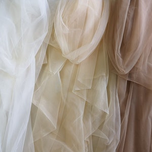 Tulle Champagne Foncé,Voiles Tulle Tissu,Tulle Doux,Robe de mariée Mesh Tulle image 2