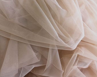 Tulle champagne foncé, voile de tulle, tulle doux, robe de mariée pour mariage et robe de mariée en tulle