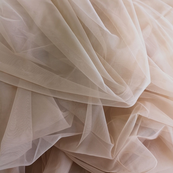 Tulle champagne foncé, voile de tulle, tulle doux, robe de mariée pour mariage et robe de mariée en tulle