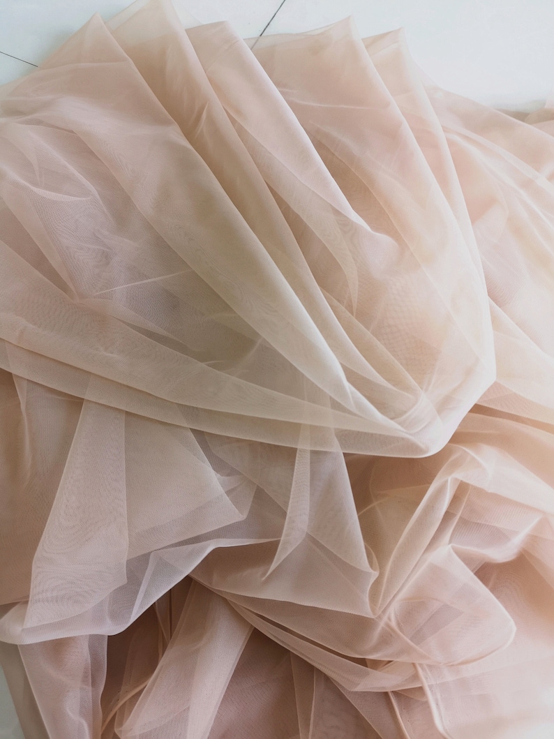 Tulle Champagne Foncé,Voiles Tulle Tissu,Tulle Doux,Robe de mariée Mesh Tulle image 4