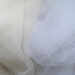 Soft Tulle Fabric,Ivory/White Tulle,Soft Mesh Fabric,For bridal veils and wedding dresses