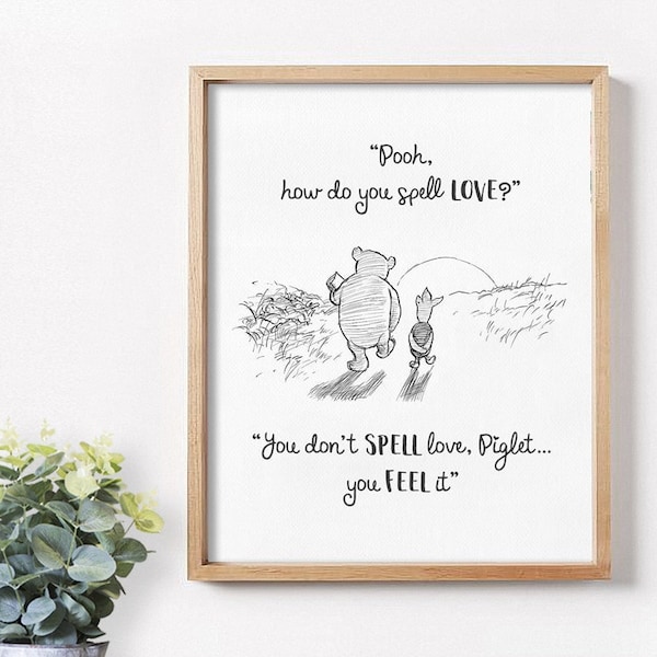 Winnie the pooh quote about how do you spell love Etsy Nederland