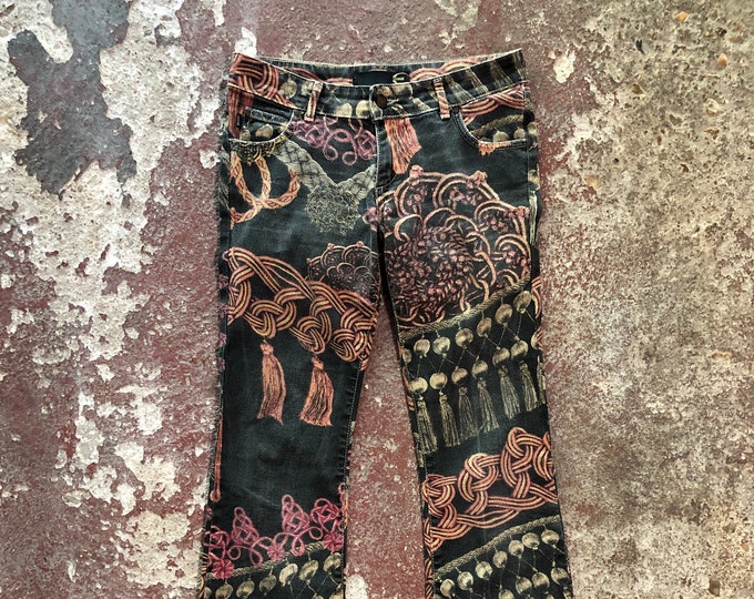 Vintage RARE 2000's Graphic Denim Jeans Just Cavalli by Roberto Cavalli ...