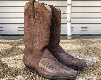 Vintage 90s Sancho Western Leather Boots - Size US 5.5