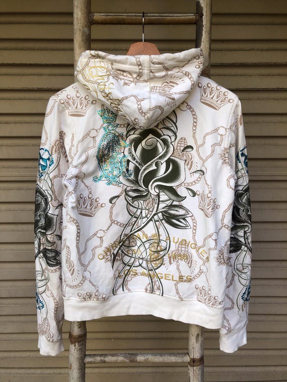 Rare Vintage 00s Christian Audigier Los Angeles Zipped Hoodie