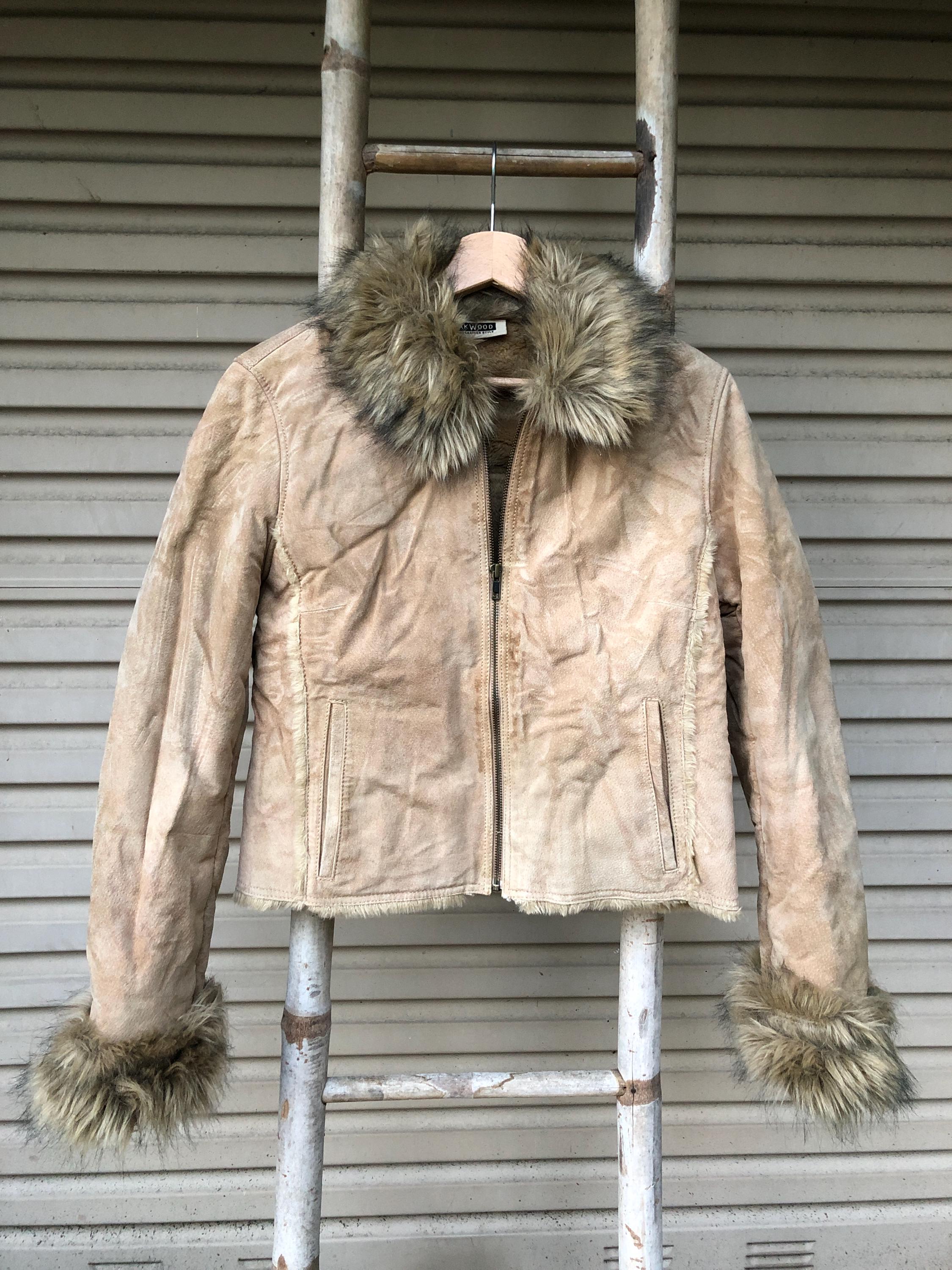 Vintage 00s Oakwood Cropped Faux Fur Leather Jacket Y2K - (XL) - Etsy