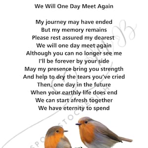 Bereavement Poem Print: Loss of Loved One Gift (Digital Download)