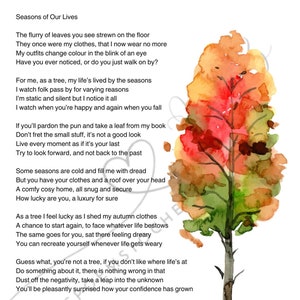 Seasons Of Our Lives Poem - Motivational/Inspiring/Autumnal Theme/Gift for him/Gift for her/Seasons/Mental Health - Digital Download