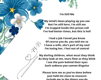 Poema sobre el Alzheimer/Demencia - Sigo siendo yo - Impresión digital A4 para descargar