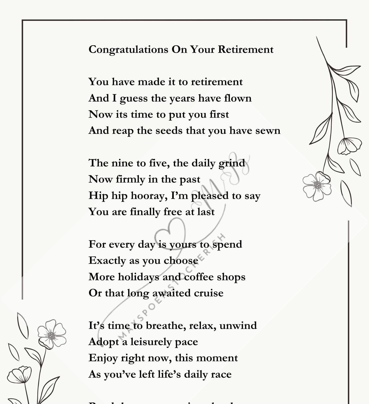 retirement-poem-congratulations-on-your-retirement-poem-digital-print-etsy