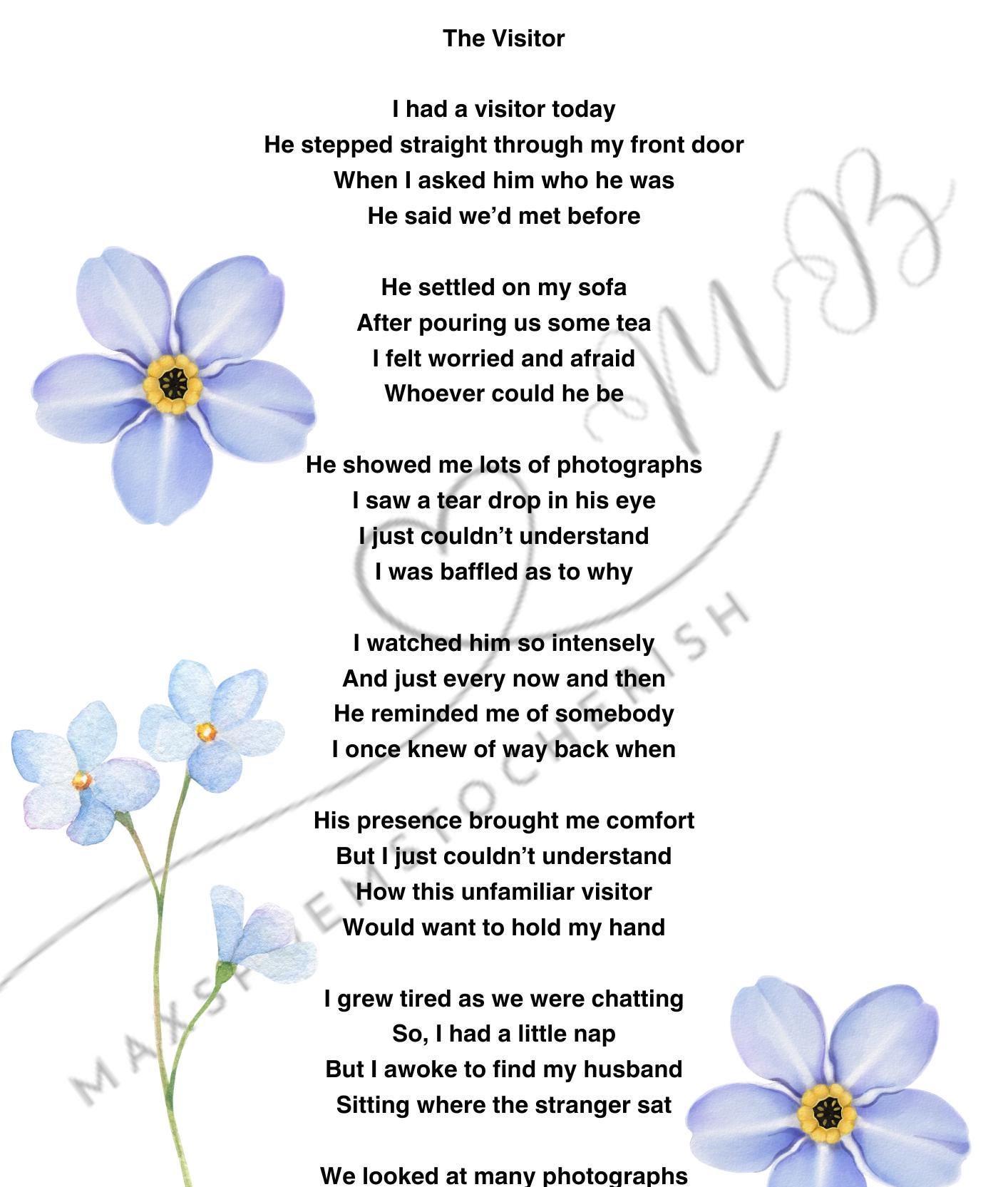 Poema del Visitante/Demencia/Alzheimer/Duelo/Luto - Descarga digital