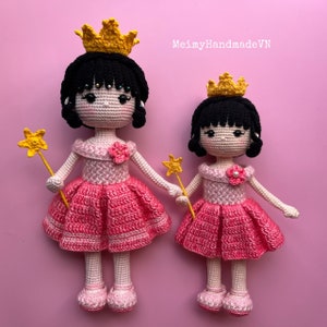 Patrón de crochet para la muñeca princesa Emily, patrón de muñeca amigurumi, tutorial en PDF en inglés
