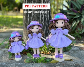 Bundle 3 Sisters Dolls, Crochet Doll Pattern, Hydrangea Doll, Amigurumi Doll Pattern, PDF English Tutorial