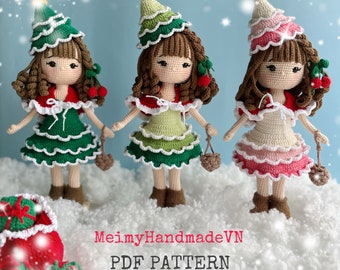 Noel Christmas Tree Crochet Doll Pattern, Amigurumi Doll Pattern, PDF English Tutorial