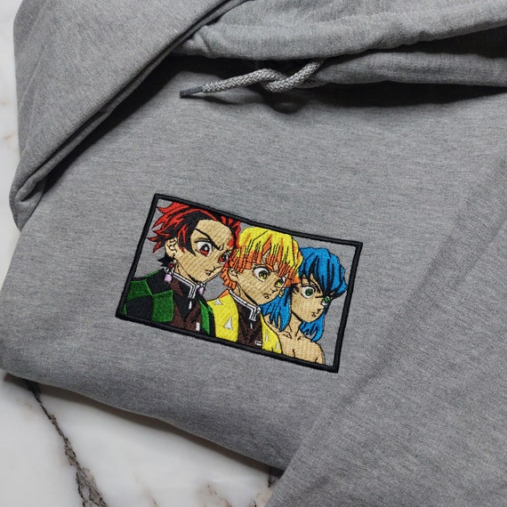 Anime embroidered hoodie sale
