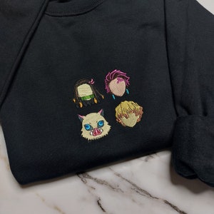 Anime Embroidered Sweatshirt, Embroidered Anime Shirt, Anime Shirt, Embroidered Shirt, Embroidered Hoodie, Anime Tee, Anime Shirt EKNYA065