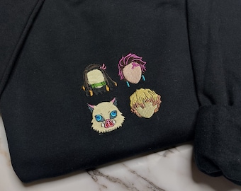 Anime Embroidered Sweatshirt, Embroidered Anime Shirt, Anime Shirt, Embroidered Shirt, Embroidered Hoodie, Anime Tee, Anime Shirt EKNYA065