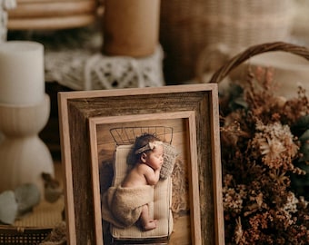 Cadre photo en bois rustique 5 x 7 : décoration de ferme faite main