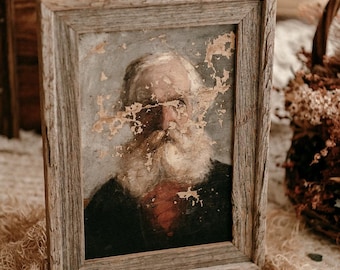 Cadre photo en bois rustique fait main 26 x 15 cm : Art mural de ferme