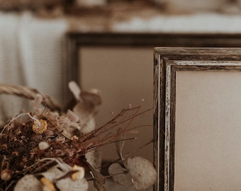 Cadre photo en bois rustique 14 x 22 : bois de récupération fait main