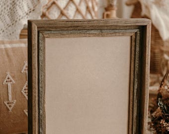 Cadre photo en bois rustique : bois franc de récupération fabriqué à la main