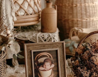 Cadre photo en bois rustique : cadre photo de ferme 5 x 7