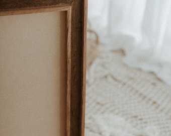 Cadre photo fait main en bois dur rustique : style campagnard 30,5 x 30,5 cm (11 x 14 po.)