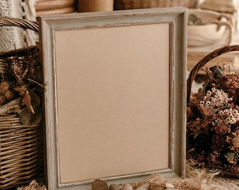 Cadre photo 10 x 13 en bois recyclé effet vieilli : décoration de ferme française