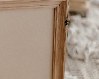 Cadre photo A4 rustique fait main : oeuvre d'art murale en bois recyclé