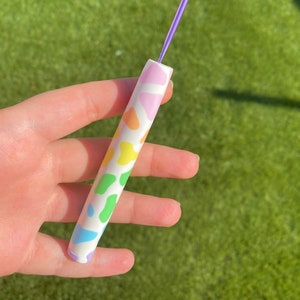 MADE TO ORDER Rainbow Cow Print Crochet Hooks | Personalised Custom Crochet Hooks | Polymer Clay Crochet Hooks | Cute Crochet Hooks