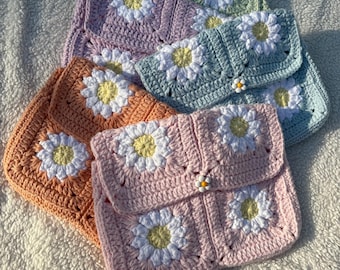 Crochet Daisy Book Sleeve | Handmade Cotton Book Cover