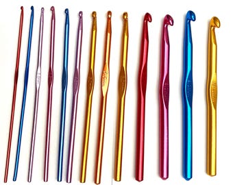 Aluminium Crochet Hooks | Sizes 2mm-10mm | Tapered Crochet Tools