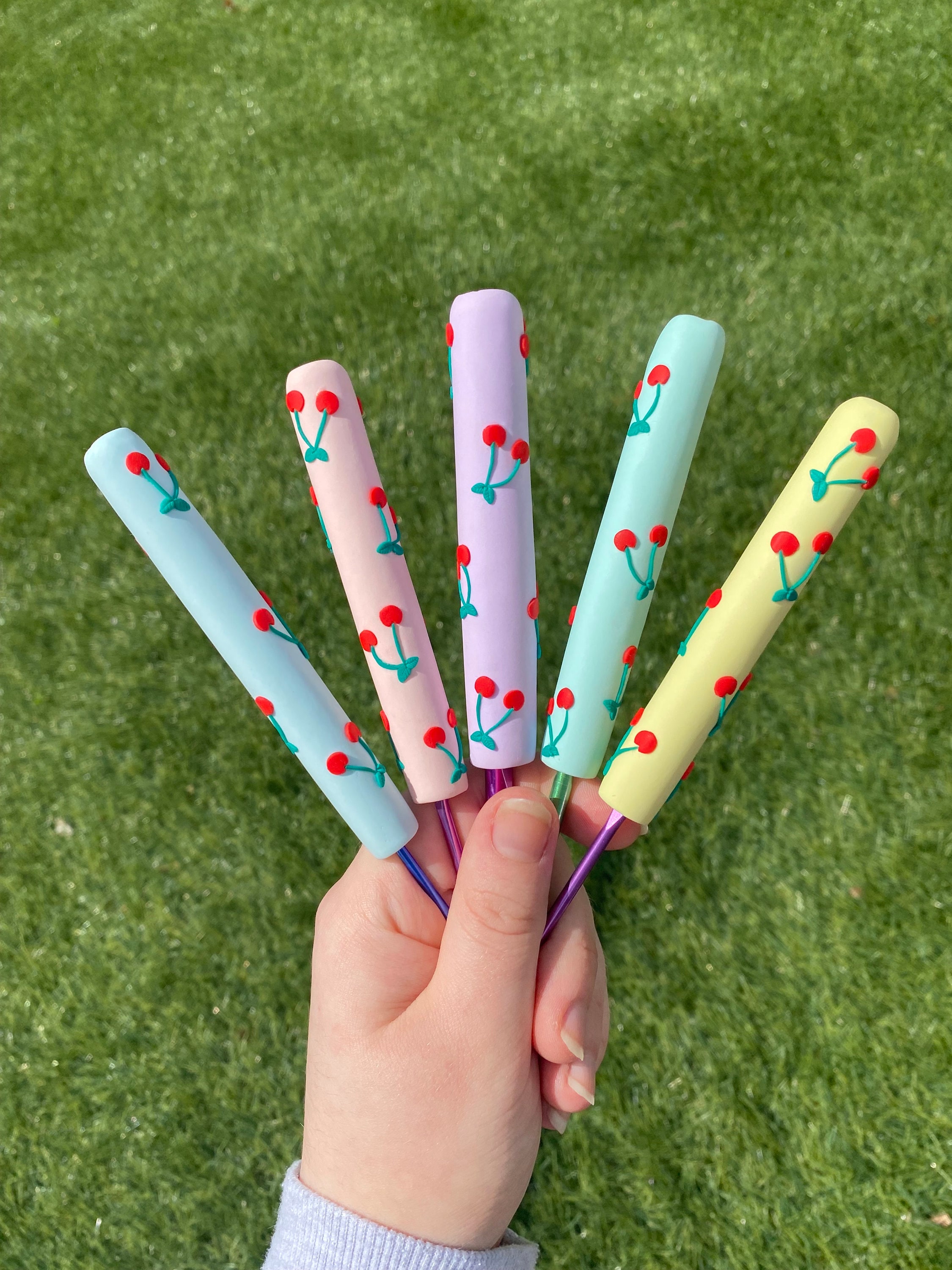 MADE TO ORDER Pastel Cherry Polymer Clay Crochet Hook Set of 5, Clay  Crochet Hooks, Cute Crochet Hooks, Crochet Hook Set 